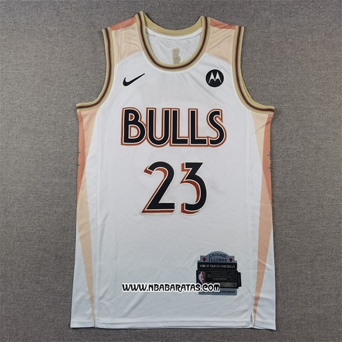 Camiseta Chicago Bulls Michael Jordan #23 Ciudad 2024-25 Blanco